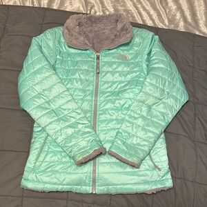 INTERCHANGEABLE Small The North Face Women's Jacket - Mint Green and Gray